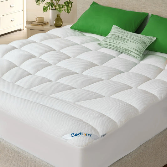 BEDLORE Ultra Soft Tencel Blend Mattress Topper, Cooling Pillow Top Pad 800 GSM