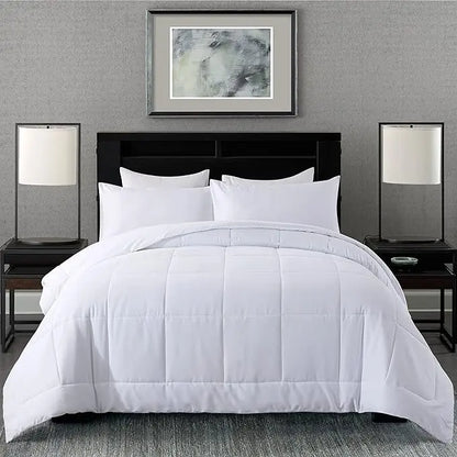 Warm Fall & Winter Checkered Down Alternative Comforter Set, 1 Comforter & 2 Pillowcases
