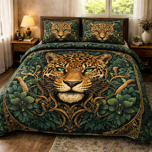 Emerald Jungle Leopard Duvet Cover Set GFTOHD13613