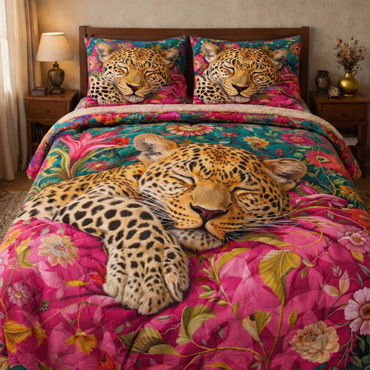 Blossom Dream Leopard Duvet Cover Set GFTOHD13617