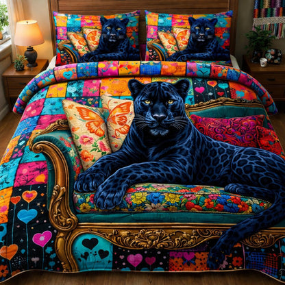 Bohemian Patchwork Panther Duvet Cover Set GFTOHD13622