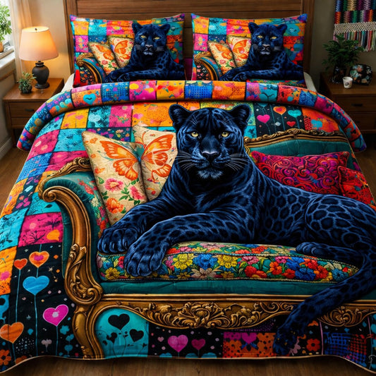 Bohemian Patchwork Panther Duvet Cover Set GFTOHD13622