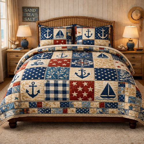 Nautical Patchwork Harbor Duvet Cover Set GFTOHD13623