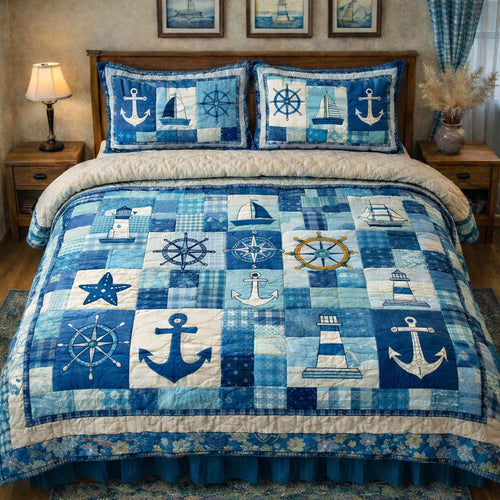 Seaside Compass Dreams Duvet Cover Set GFTOHD13625