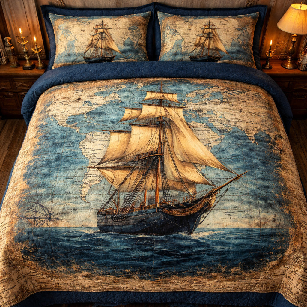 Sailing Ship Atlas Duvet Cover Set GFTOHD13657