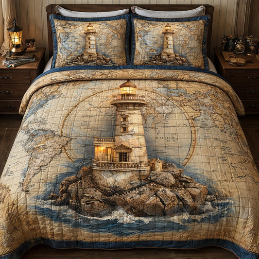Lighthouse Ocean Chart Duvet Cover Set GFTOHD13658