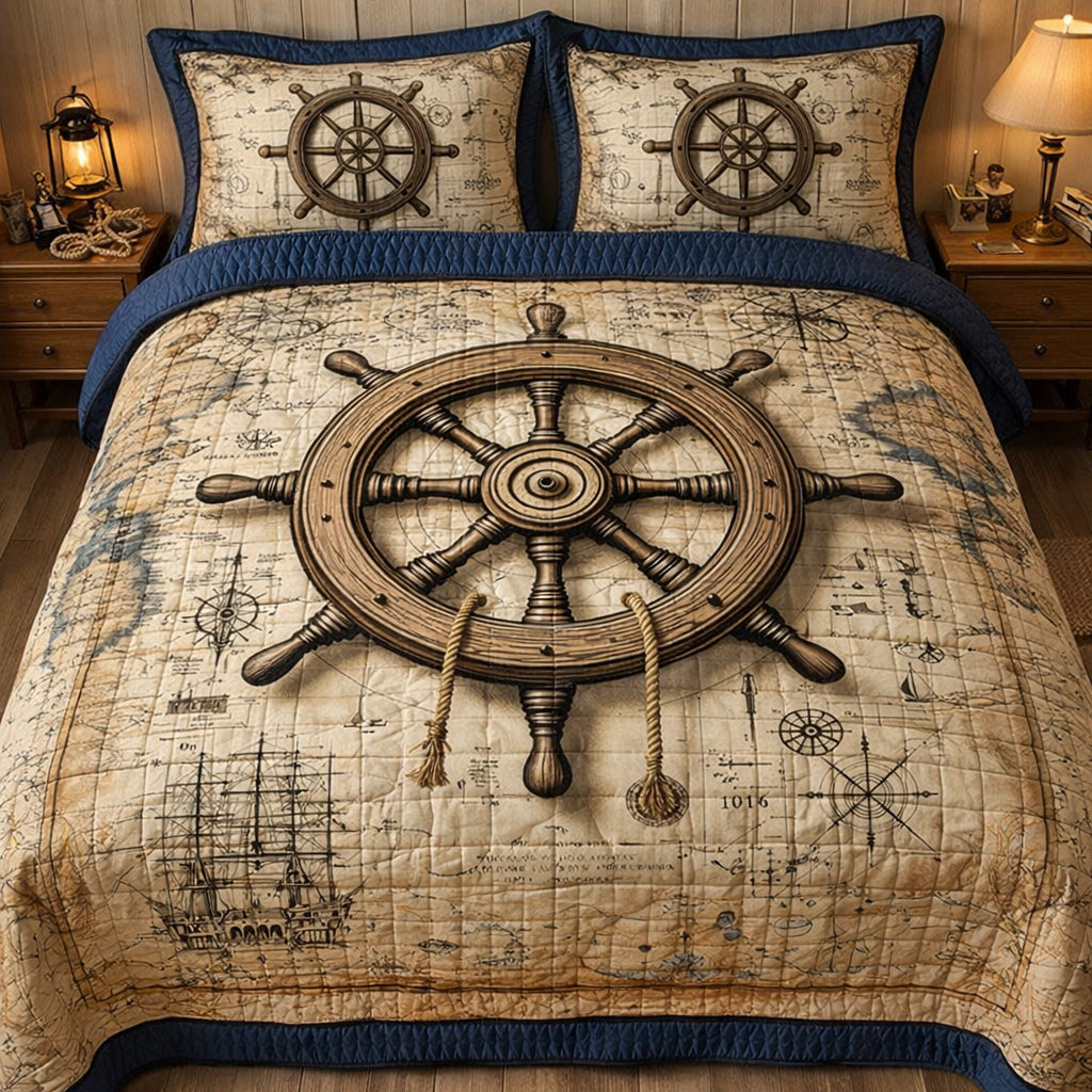 Nautical Helm Chart Duvet Cover Set GFTOHD13660