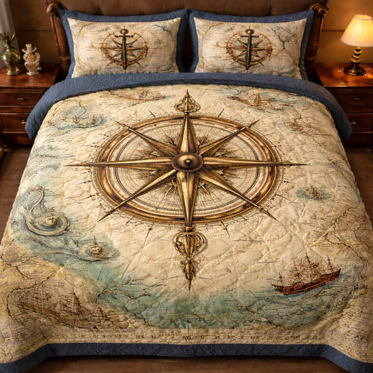 Golden Compass Rose Duvet Cover Set GFTOHD13663