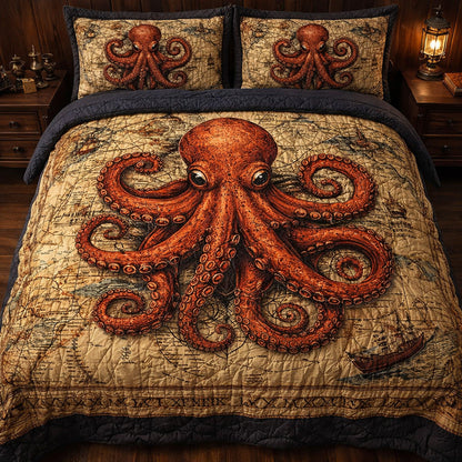 Crimson Kraken Atlas Duvet Cover Set GFTOHD13665