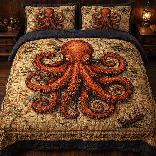 Crimson Kraken Atlas Duvet Cover Set GFTOHD13665