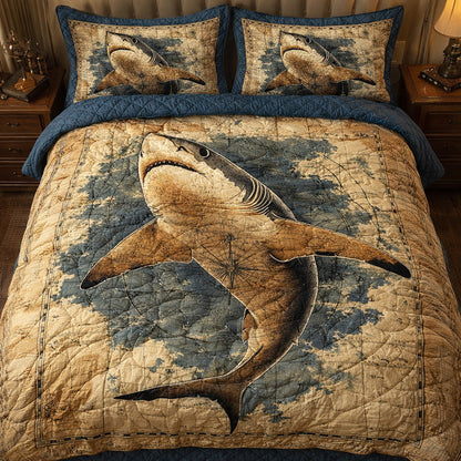 Vintage Shark Chart Duvet Cover Set GFTOHD13667