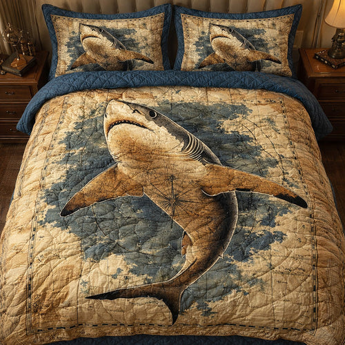 Vintage Shark Chart Duvet Cover Set GFTOHD13667