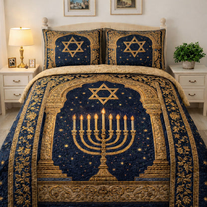 Golden Menorah Night Duvet Cover Set GFTOHD13753