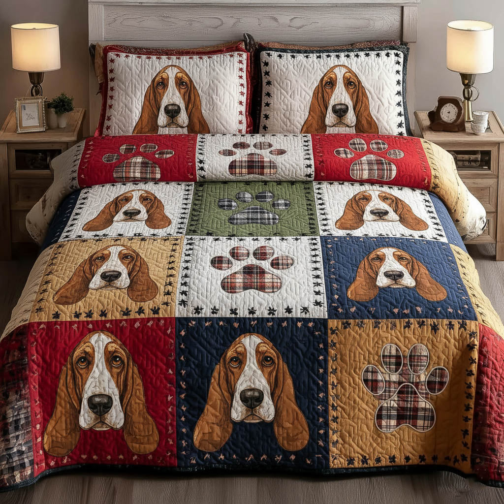 Basset Patchwork Duvet Cover Set GFTONT6121