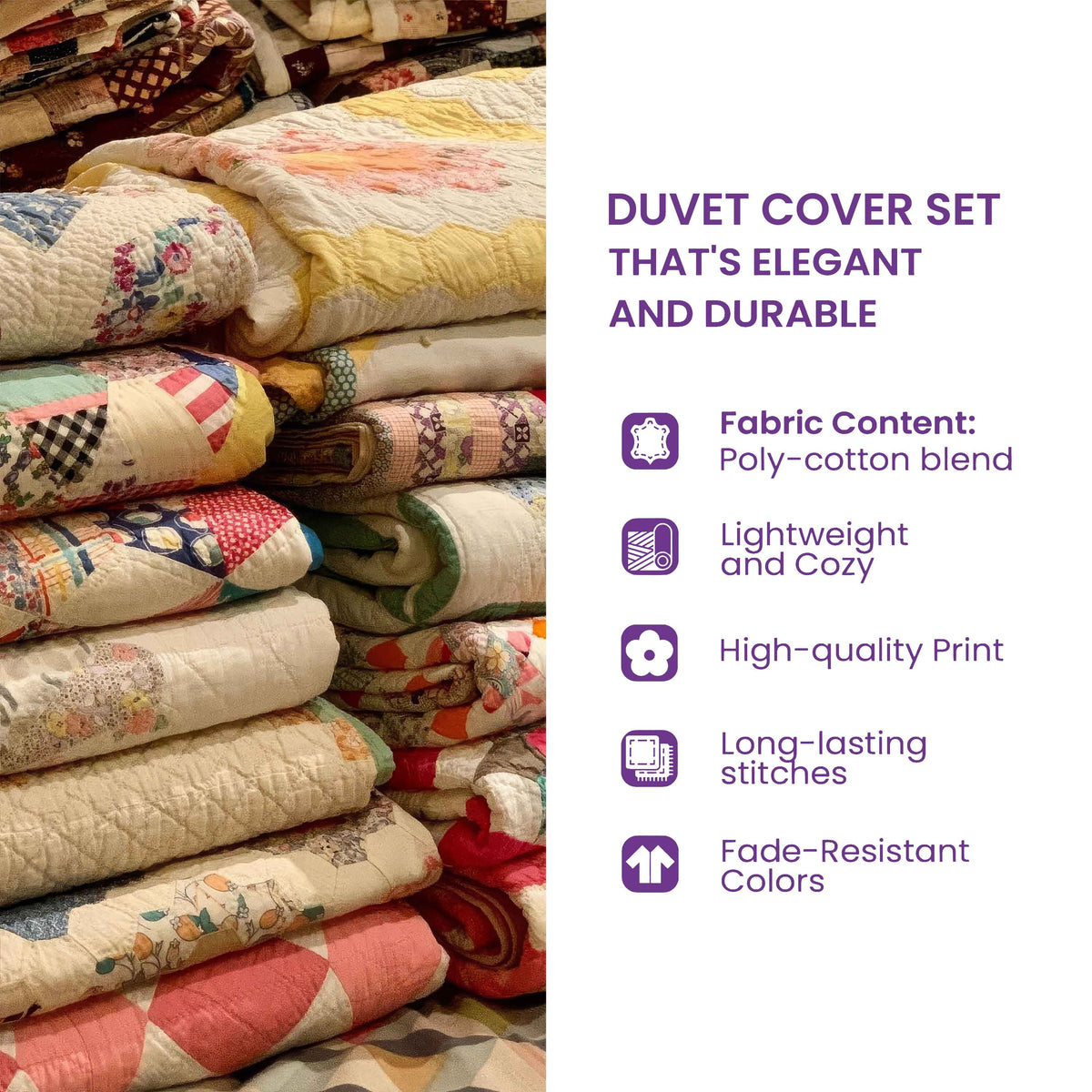 Colorful Sheep Patchwork Duvet Cover Set GFTOHD13400